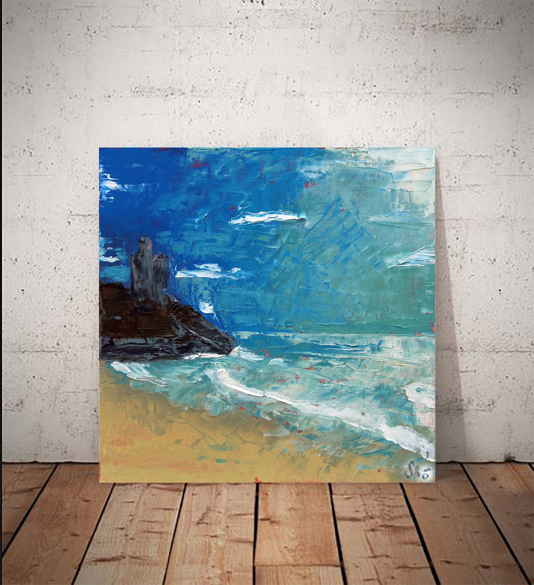 oil painting of the beach at ballybunion limerick ireland
